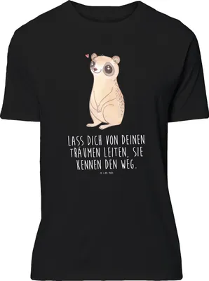 Produktbild von Mr. & Mrs. Panda Tshirt Plumplori Glücklich - Schwarz - Geschenk, Glück, Niedlich, T-Shirt, S, Print-Shirt, oberteil, Lustige Sprüche, Shirt