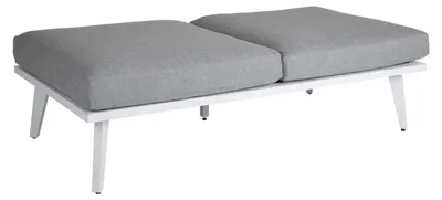 Produktbild von 2-Sitzer-Bank Villac 150 x 40 x 75 cm Aluminium Olefin Weiß Grau