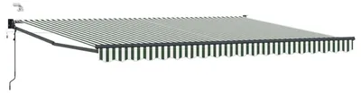 Image de vidaXL Store électrique rétractable vert et blanc 4,5 × 3 m