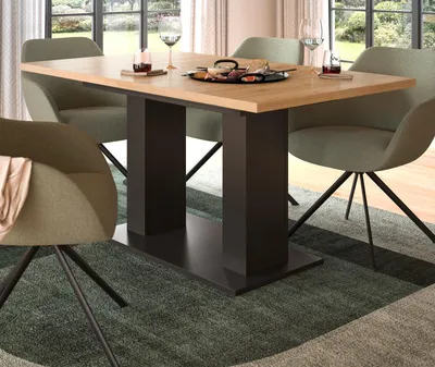 Produktbild von Esstisch "Home-X" in Artisan Eiche und grau Tisch ausziehbar 150 - 190 cm