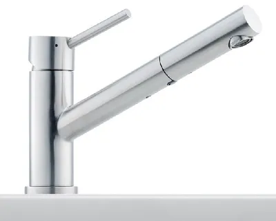 Immagine prodotto di Miscelatore da cucina Franke TAROS bocca estraibile in acciaio inox massiccio