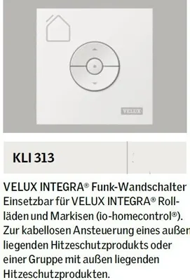 Produktbild von VELUX-Funk-Wandschalter KLI 313