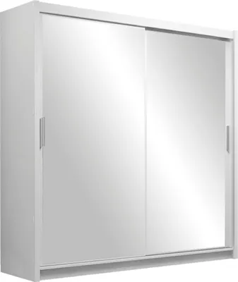 Produktbild von Schwebetürenschrank Paris 120, 2 Türen Kleiderschrank mit 2 Spiegel, Moderne Garderobe, Schrank in Größe: 120 x 215 x 61 cm