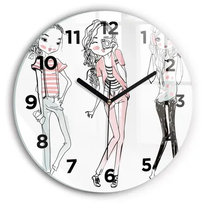 Produktbild von Wallfluent Wanduhr – Stilles Quarzuhrwerk - Uhr Dekoration Wohnzimmer Schlafzimmer Küche - Zifferblatt - schwarze Zeiger - 30 cm - Frauenmode