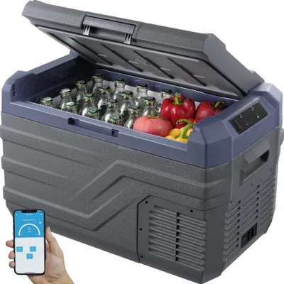 Zdjęcie produktu dla Przenośna lodówka z zamrażalnikiem do samochodu - 30L - jednostrefowa - 60W - idealna w podróży i na kempingu