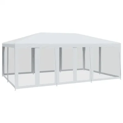 Obrázek produktu pro Party stan s 10 síťovanými bočnicemi bílý 6 x 4 m HDPE