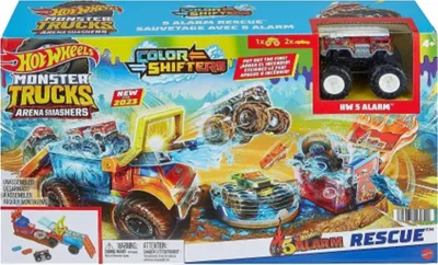 Zdjęcie produktu dla Mattel - Hot Wheels Monster Trucks Arena Smashers Color Shifters 5-Alarm Rescue