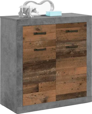 Produktbild von Kommode - Old Wood Nachbildung - Beton Oxid Nachbildung - B 82 cm - 2 Türen