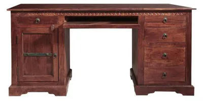 Produktbild von MASSIVMOEBEL24.DE Schreibtisch Akazie 158x54x76 nougat lackiert OXFORD #522