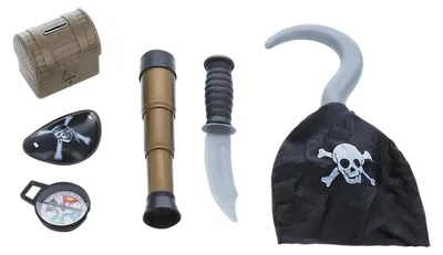 Produktbild von Smiffys - Pirat - Kostüm-Zubehör Set SM2463 (Einheitsgröße) (Braun/Schwarz/Grau)
