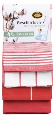Immagine prodotto di Gözze - Set di strofinacci, 4 pezzi, tessuto in cotone jacquard al 100%, alta qualità del materiale