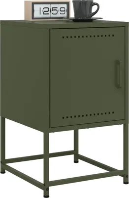 Produktbild von vidaXL Nachttische 2 Stk. Olivgrün 36x39x60,5 cm Stahl