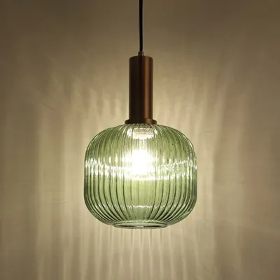 Produktbild von E27 Glas-Pendelleuchten, 4 flammige Bunte Pendellampe, Vintage Hängeleuchte, Industriestil Hängelampen, Esszimmer Deckenlampe, Büro Deckenleuchte
