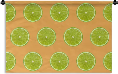 Produktbild von MuchoWow® Wandteppich Wandbehang Limette - Muster - Farben 120x80 cm Tapisserie Dekoration Wandtuch - Wanddekorationen - Wandtücher