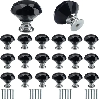 Imagen del producto de Pomo de cristal , 30 mm, 20 unidades, para armarios y cajones