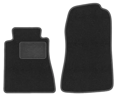 Produktbild von Velours-Fußmatten Vorne für Mercedes C 190 W201 1982-1993 (Limousine) – 2-tlg, Graphit, passgenau – Wielganizator LUX