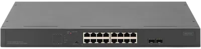 Obrázok produktu pre Digitus DN-95347-2, Nespravované, Gigabit Ethernet (10/100/1000), Plne duplexný režim, Podpora napájania cez Ethernet (PoE), Inštalácia do Racku, 1U