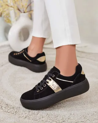 Produktbild von Damen Stoff-Sneakers Naterra Schwarz, leichte Freizeitschuhe, Größe 38