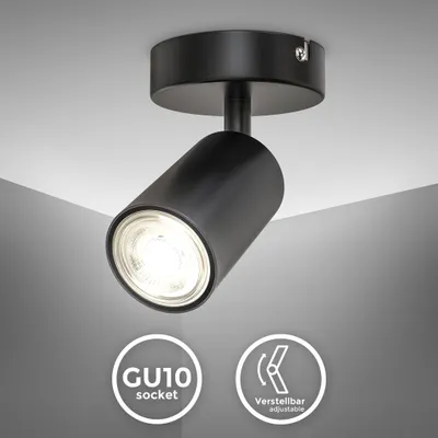 Produktbild von Wandlampe - schwenkbar, GU10 Fassung, max. 9W, schwarz