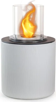 Produktbild von MODIGLIANI Bioethanol-Kamin in Perlweiß, freistehende Feuerstelle für den Innen- und Außenbereich, Durchmesser 36 x Höhe 56