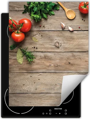 Produktbild von DarHaus Herdabdeckplatte Einteilig Küche Abdeckplatte für Glaskeramikfeld Abdeckung Induktionskochfeld Aufrollbare Matte 40x52 cm, Tomate - Holz