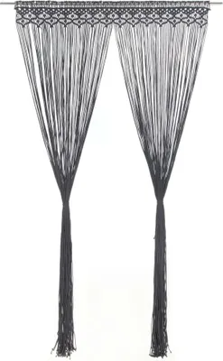 Produktbild von Makramee Vorhang Anthrazit 140x240 cm Baumwolle