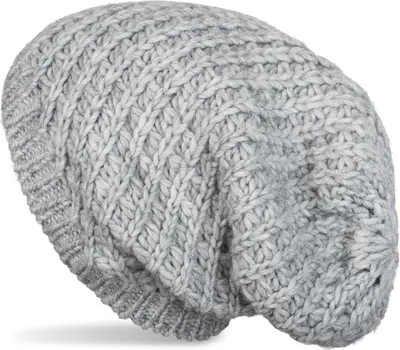 Produktbild von styleBREAKER Uni Strick Beanie Mütze grob gestrickt, Slouch Longbeanie, Grobstick Winter Strickmütze 04024158