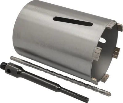 Produktbild von Diamantbohrkrone Ø 132 mm Nutzlänge 180 mm mit SDS+-Aufnahme 200 mm und Zentrierbohrer 240 mm Segmenthöhe 10 mm Diamant Bohrkrone Trockenbohrkrone Kernbohrer Betonbohrkrone Kernbohrkrone BTEC