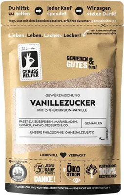 Produktbild von Vanillezucker, gemahlen, Zucker & gemahlene Bourbon-Vanille zum Kochen und Backen, 3 x 100g