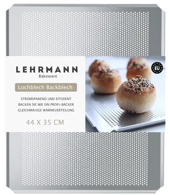 Zdjęcie produktu dla Płytka aluminiowa z otworami, o wymiarach 44 x 35 cm, przeznaczona do pieczenia chleba i pizzy