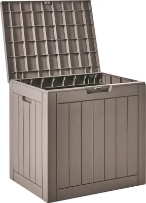 Produktbild von BELIANI Aufbewahrungsbox Taupe Kunststoff 56 x 53 cm für Garten Terrasse Outdoor Gartentruhe Auflagenbox Kissenbox für Textilien