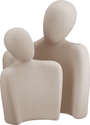 Produktbild von Gilde 2tlg. Set, Figur, Paar, "Anexo", Keramik, grau, VE 2, L. 10 cm, B. 14,5 cm, H. 18 cm Höhe: 18.00 cm Breite: 14.50 cm Tiefe: 10.00cm 55773