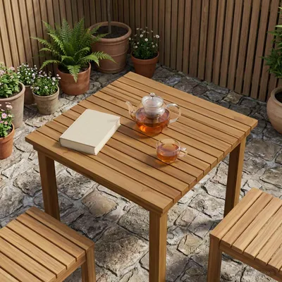 Produktbild von Tischplatte 60 x 60 x 3,5 cm Quadratisch Massives Teakholz
