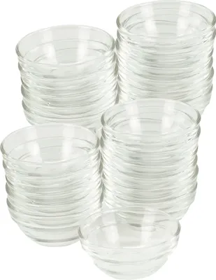 Produktbild von Glasschüssel Ø 6cm 24 Stück im Set Beilagenschüssel Dessertschale Stapelschale