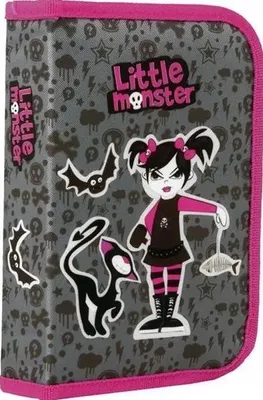 Zdjęcie produktu dla Piórnik szkolny Astra bez zawartości „Little Monster”, 2 wewnętrzne przegródki, 20 x 13 cm
