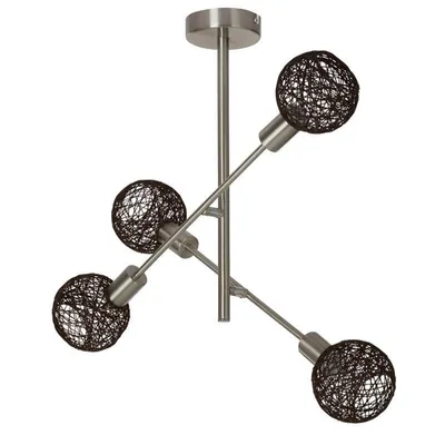 Produktbild von Briloner Deckenlampe 4flg mit Korbschirmen braun Arme drehbar 4x E14