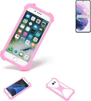 Produktbild von K-S-Trade Handy Hülle kompatibel mit Samsung Galaxy S21 5G Exynos Schutz Hülle Bumper Silikon Schutz Hülle Cover Case Silikoncase Silikonbumper TPU