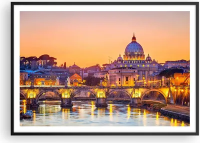 Produktbild von Gerahmtes Poster - Schwarzer Rahmen - Rom Italien Basilika Geschichte - 100x70 cm - Wand Bild - Wanddeko - Wandbilder - Wandposter - Bilderrahmen - Bilder - Kunstdruck - Wandbild - P2BAA100x70-2704