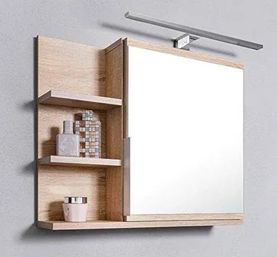 Produktbild von Famanu Badezimmer Spiegel mit Regalen - 60 x 50 x 14 cm