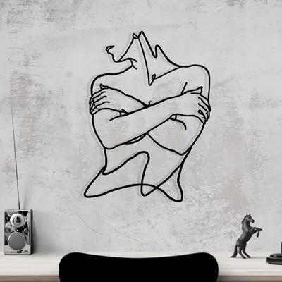 Immagine prodotto di Wallity, Accessorio decorativo da parete in metallo, Felicidad, Nero, 100 % METALLO, 40 x 54 cm
