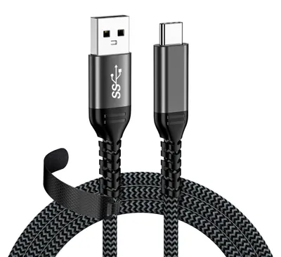 Imagen del producto de INF Cable de datos USB3.2 Tipo-A a Tipo-C — Núcleo de cobre estañado, 10Gbps, Carga rápida 3A, Trenzado de nylon, Conector de aleación de aluminio 1 m