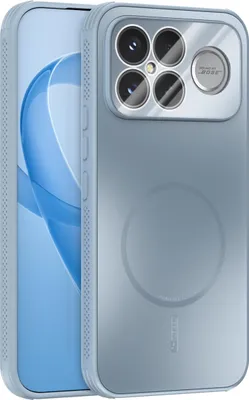 Produktbild von Matte PC TPU Hülle für Xiaomi Poco F8 Ultra/Redmi K90 Pro Max Magnetische Handyhülle mit Linsenabdeckung und Wärmeableitung Stoßstange Hellblau