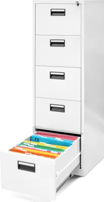 Obrázok produktu pre Závesná kartotéka Kartotéka s 5 zásuvkami Oceľový plech Práškové lakovanie 162 cm x 46 cm x 62 cm (v x š x h) Biela