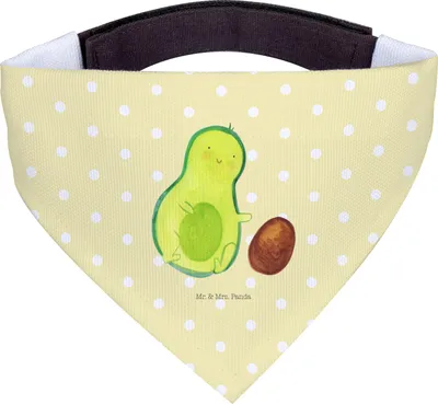 Produktbild von Mr. & Mrs. Panda Hunde-Halstuch Avocado Kern rollt - Gelb Pastell - Geschenk, Halstuch, Geburtstag, Tuch, Hundehalstuch, Love, Für Hunde, Baby, Hund, Liebe