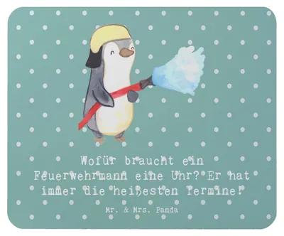 Produktbild von Mr. & Mrs. Panda Mauspad Feuerwehrmann Termine - Meeresbrise - Geschenk, mousematte, Beruf, Berufspassion, Mut, Mouse Pad, Lebensretter, pc, mousepad, kreative Geschenke