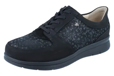 Zdjęcie produktu dla Finn Comfort Royan damskie buty sznurowane, wygodne, czarne, skóra, NOWOŚĆ - buty damskie Wygodne buty sznurowane, czarne, skóra (buggy/estelar)