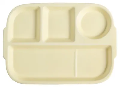Porzellan-Menüteller, 3-geteilt, 31x22x2 cm, spülmaschinengeeignet