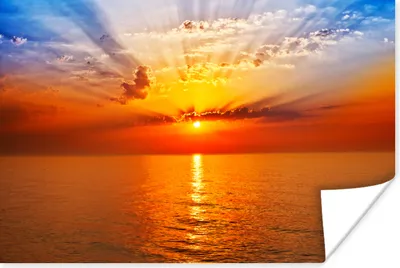 Produktbild von MuchoWow® Poster Sonnenuntergang - Meer - Himmel - Orange - Horizont - Wasser 180x120 cm - Fotoplakat
