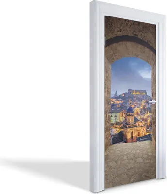 Produktbild von Türaufkleber Innentüren Selbstklebende Kreativ Wandsticker - Abendstadt - 85 x 205 cm