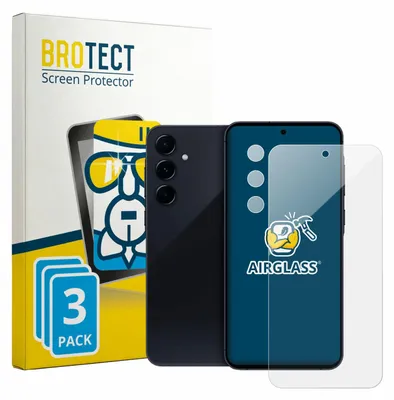 Produktbild von 3x BROTECT Schutzglas für Samsung Galaxy A55 5G (Display+Kamera) Schutzfolie Panzer Folie Glas Display Schutz klar